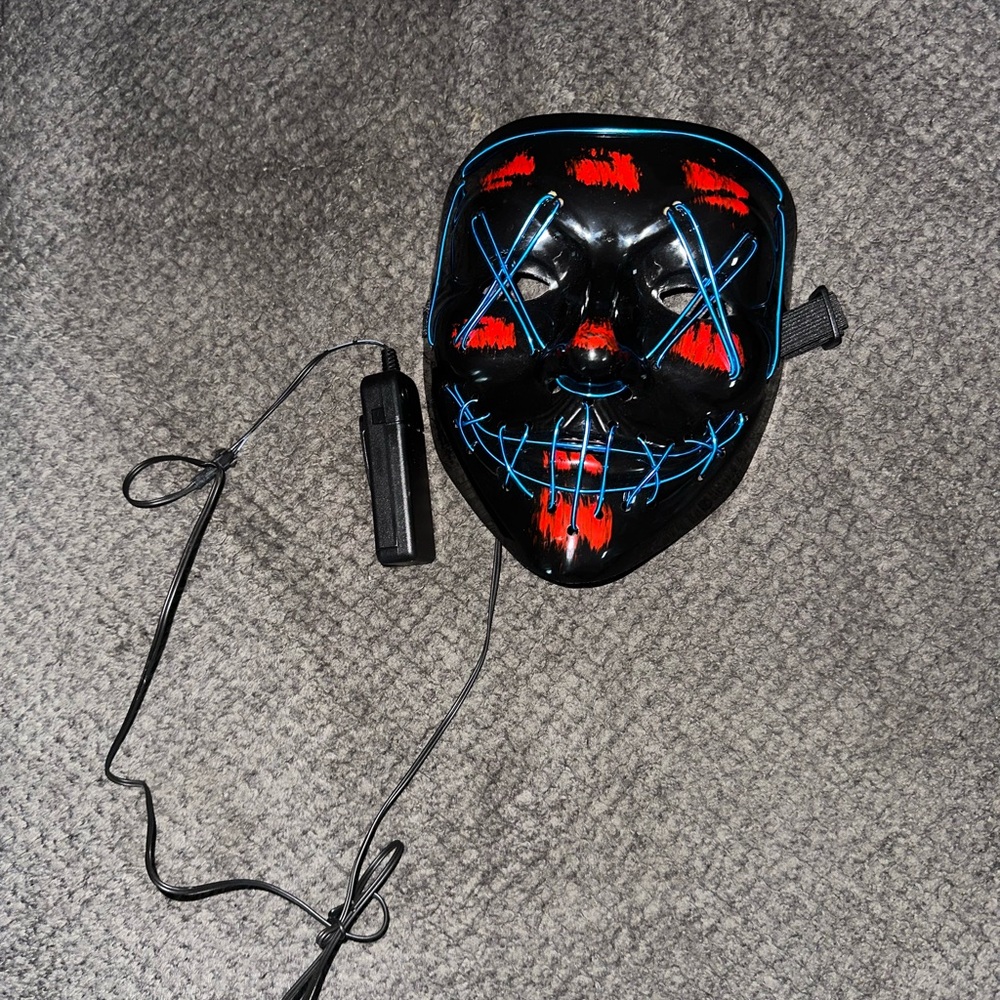 LED Light-Up Halloween Purge Mask- 3 Modes
